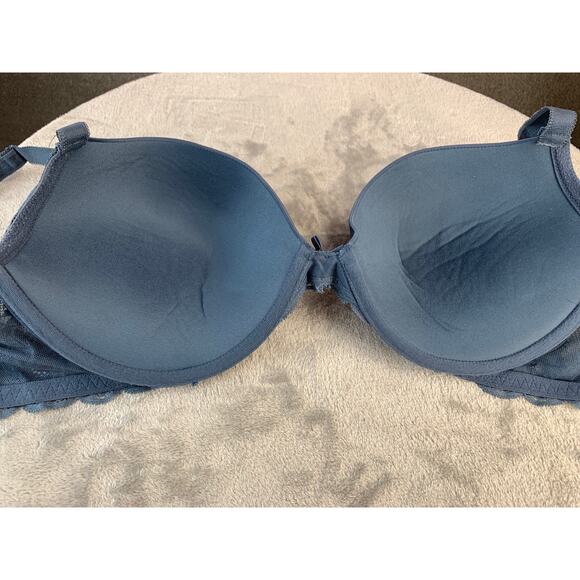 Victoria's Secret Dream Angels Push Up 36DD Underwire Support Blue Lace - Picture 7 of 11